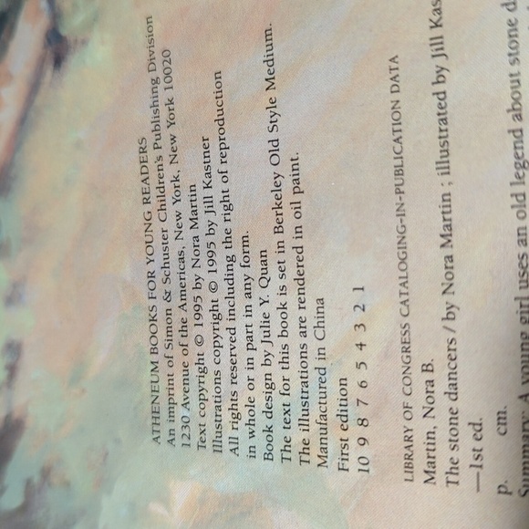 Nora Martin The Stone Dancers Hardback Book w/Cover - 1995 - Picture 6 of 8